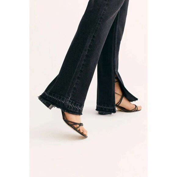 We The Free People Jeans Emmy Split Hem Bootcut High Rise Black Women's Size 28 - Picture 2 of 14